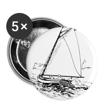navigation à voile - Lot de 5 grands badges (56 mm) - blanc - Devant