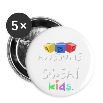 I Teach Awesome Great Kids ABC Teachers Gift - Buttons large 2.2''/56 mm (5-pack) - white - Front