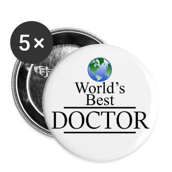 World's Best Doctor - Lot de 5 grands badges (56 mm) - blanc - Devant