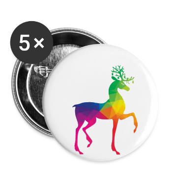 Oh Deer I m Queer Gay Lesbian LBGT Pride rainbow - Buttons large 2.2''/56 mm (5-pack) - white - Front