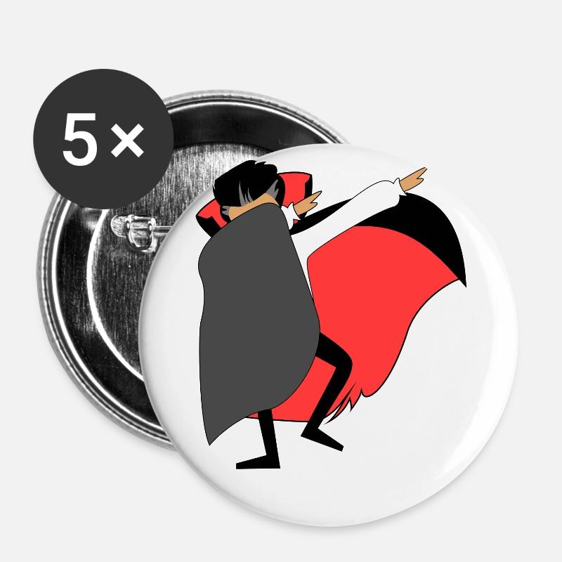 Dabbing Vampire - Buttons large 2.2''/56 mm (5-pack) - white