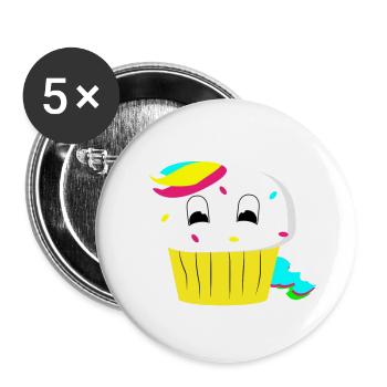 Unicorn Noël nouveau nouveau cadeau arc-en- - Lot de 5 grands badges (56 mm) - blanc - Devant