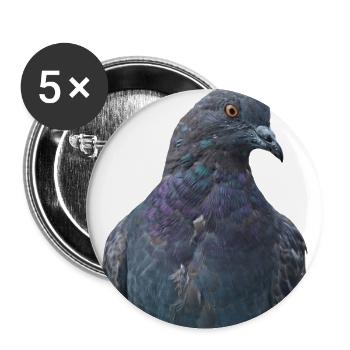 dove pigeon birds voegel poultry fowl - Buttons large 2.2''/56 mm (5-pack) - white - Front