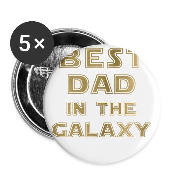 Le meilleur papa dans la galaxie - Lot de 5 grands badges (56 mm) - blanc - Devant