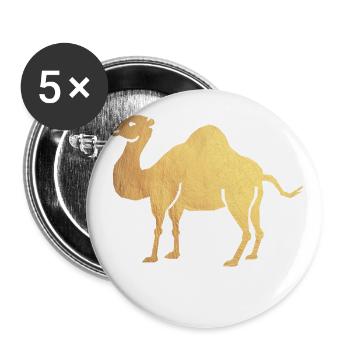 gold kamel - Buttons groß 56 mm (5er Pack) - Weiß - Vorne