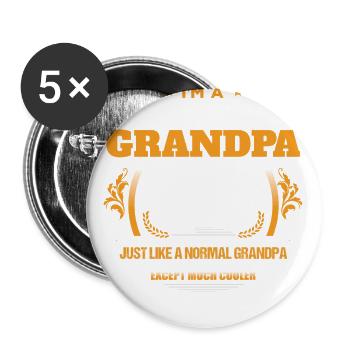 Jagd-Großvater-Hemd-Geschenk-Idee - Buttons groß 56 mm (5er Pack) - Weiß - Vorne