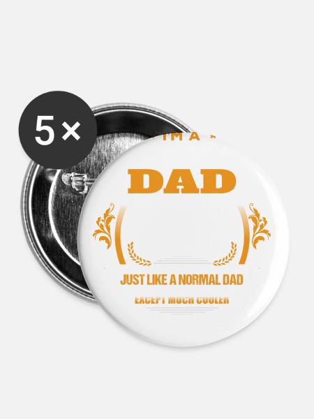 Surfender Vati-Hemd-Geschenk-Idee - Buttons groß 56 mm (5er Pack) - Weiß