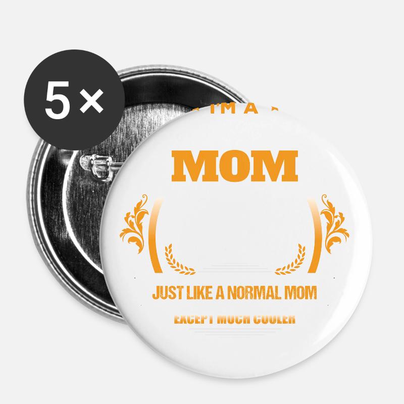Triathlon Mom Shirt Geschenkidee - Buttons groß 56 mm (5er Pack) - Weiß