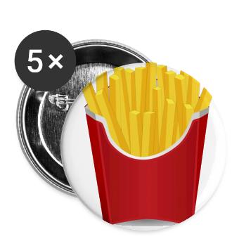 French fries gift idea - Buttons large 2.2''/56 mm (5-pack) - white - Front