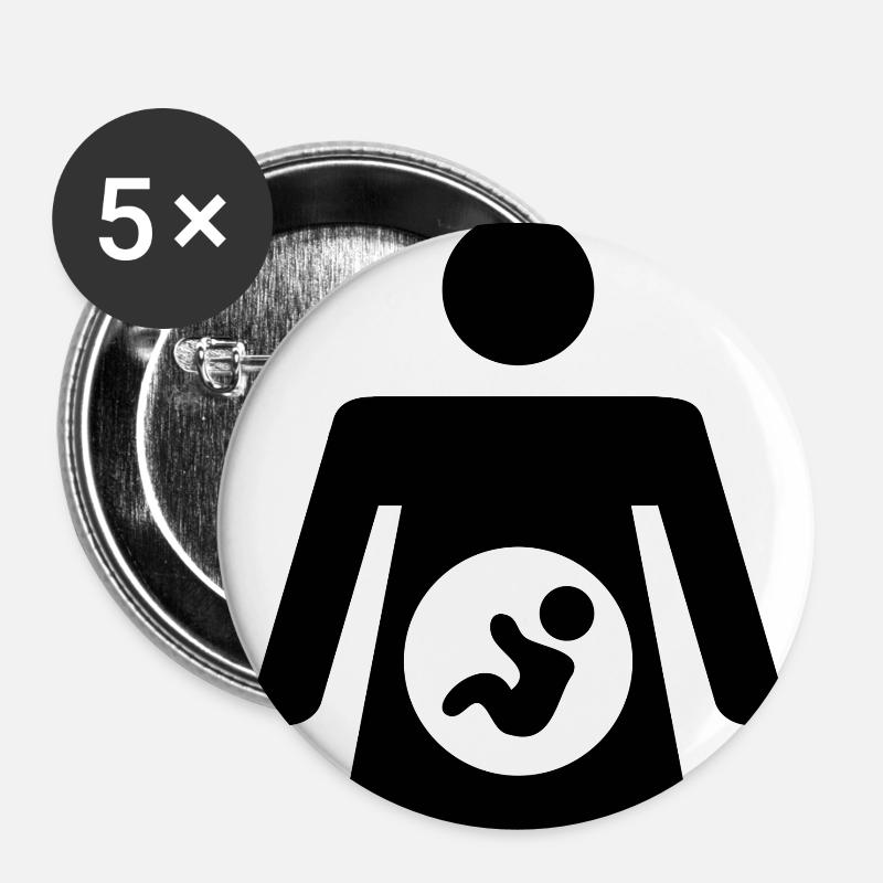 pregnancy - Buttons large 2.2''/56 mm (5-pack) - white