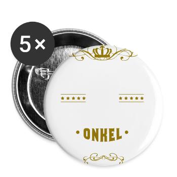 MAJESTÄT DER ONKEL - Buttons groß 56 mm (5er Pack) - Weiß - Vorne