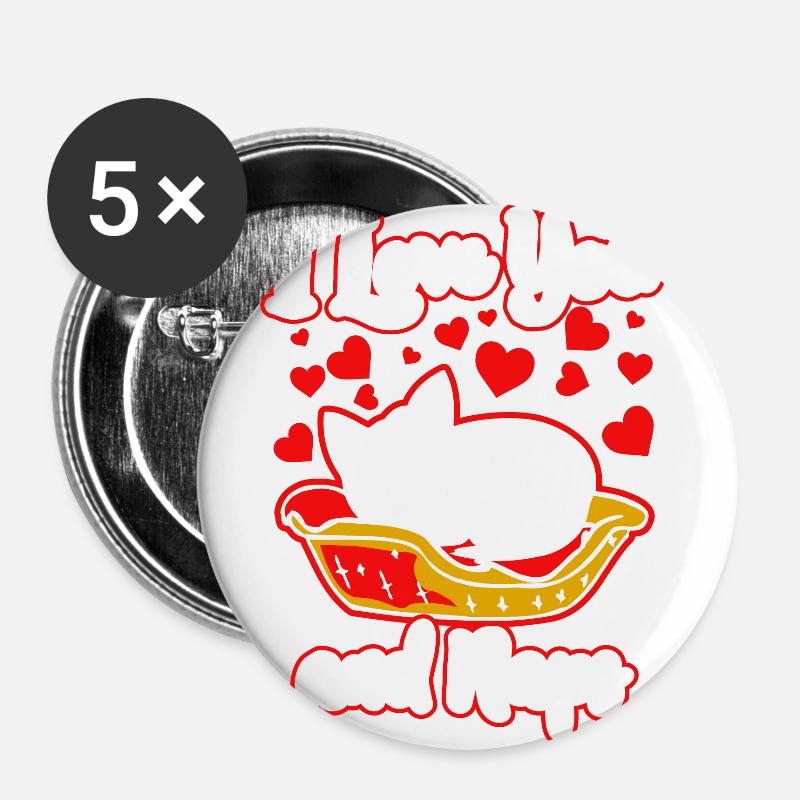 Ich liebe dich Hund Valentinstag Geschenk Liebe Pa - Buttons groß 56 mm (5er Pack) - Weiß