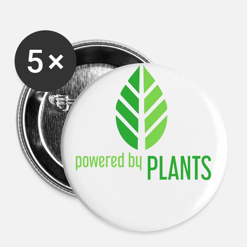 Powered by Plants - Buttons large 2.2''/56 mm (5-pack) - white