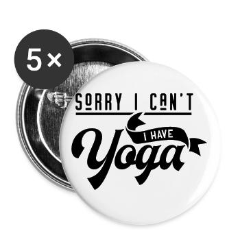 Désolé je ne peux pas - je Yoga - noir - Lot de 5 grands badges (56 mm) - blanc - Devant
