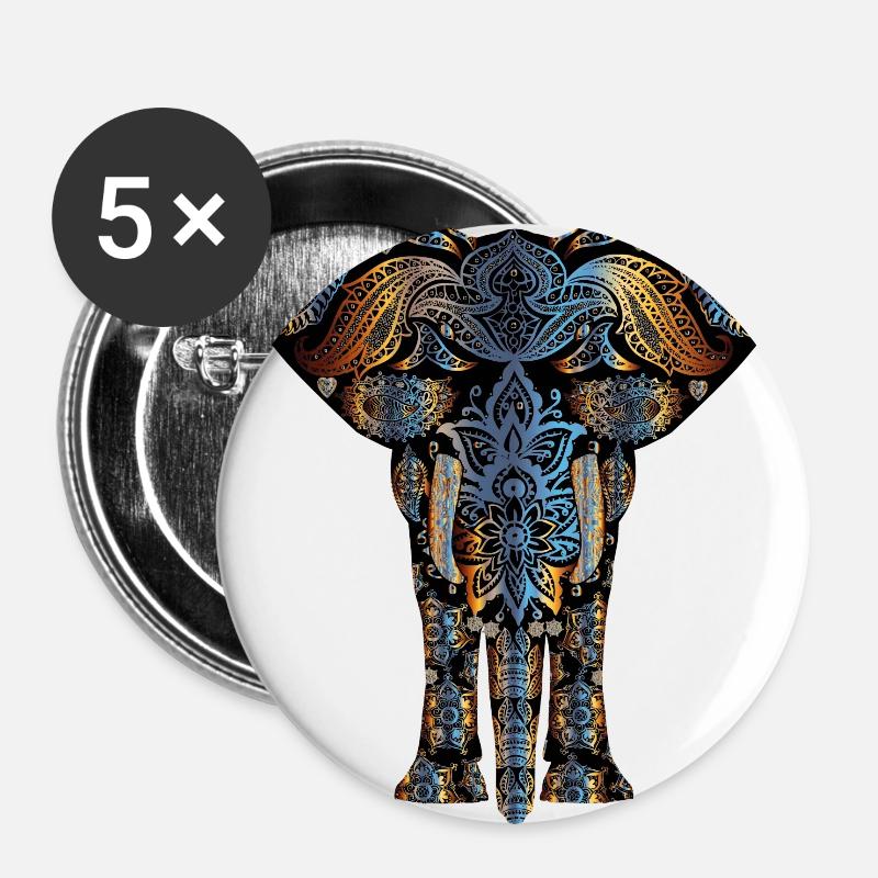 elephant - Buttons large 2.2''/56 mm (5-pack) - white