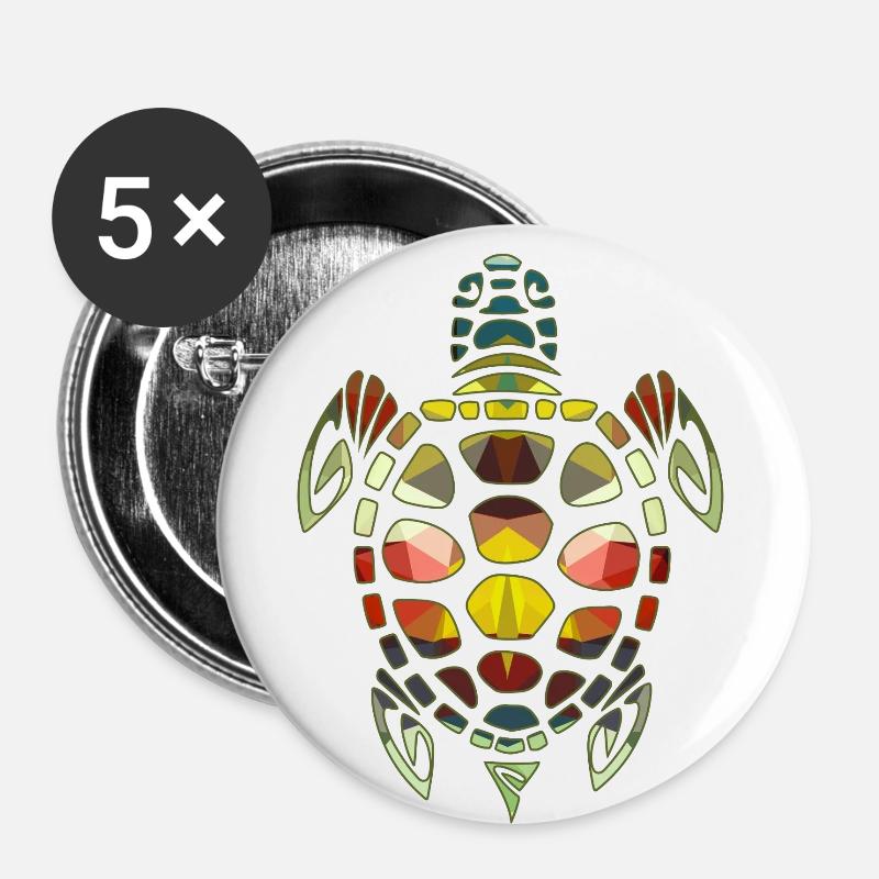 Turtle Geometric - Buttons large 2.2''/56 mm (5-pack) - white