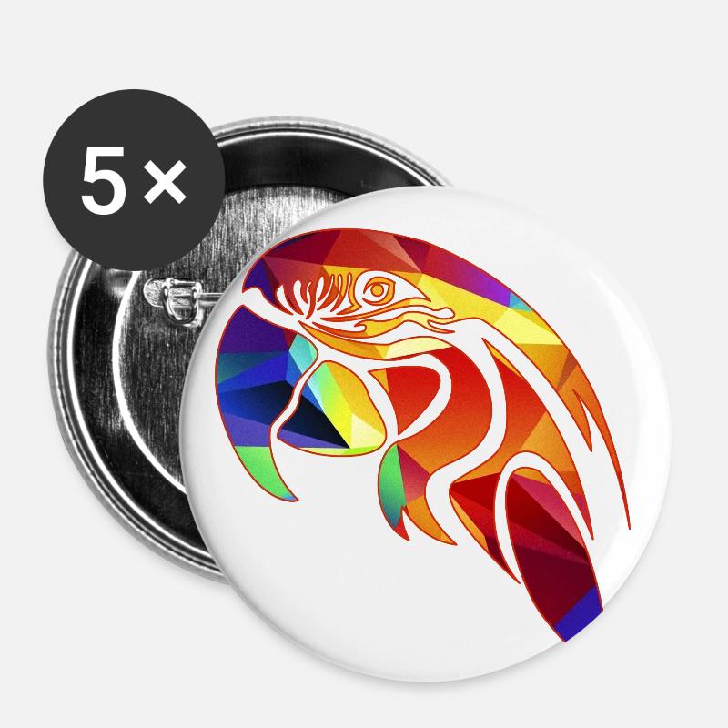 Parrot Geometric - Buttons large 2.2''/56 mm (5-pack) - white