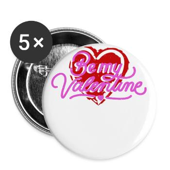 Shop Be My Valentine Red Heart Gift Design - Buttons large 2.2''/56 mm (5-pack) - white - Front
