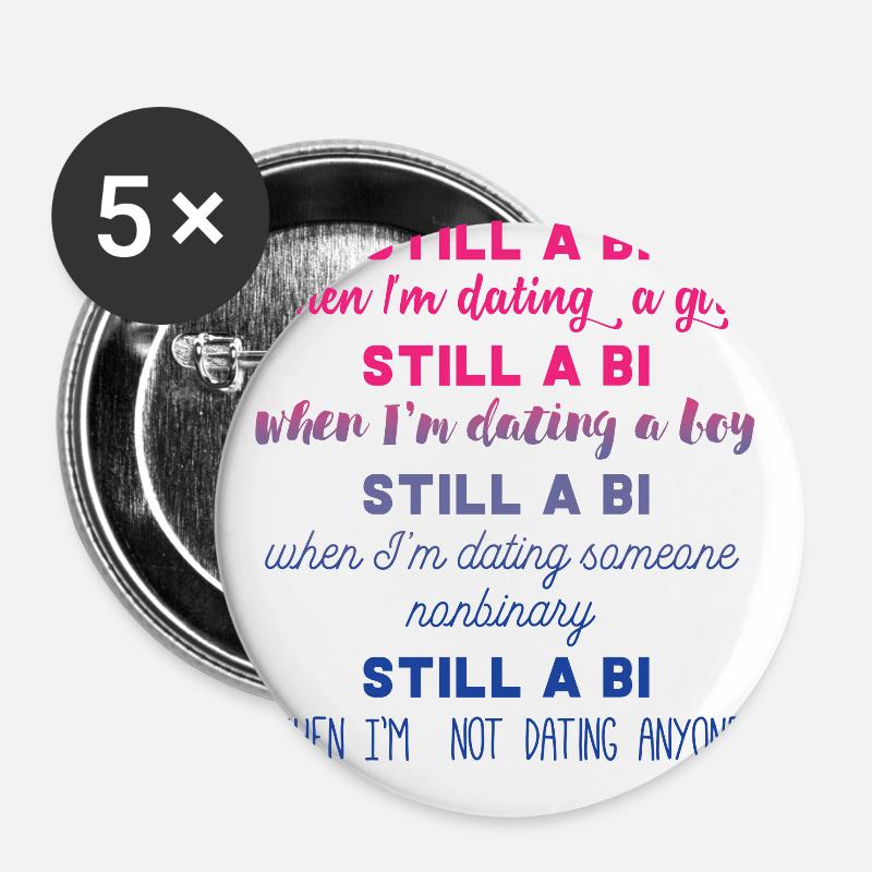 Bi - Bisexual - Gay Pride - LGBT - Gift - Buttons large 2.2''/56 mm (5-pack) - white