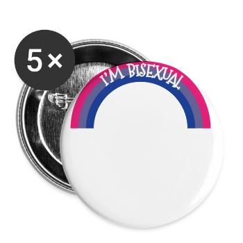 Bisexual Shirt - Bi - Gay Pride - LGBT Gift - Buttons large 2.2''/56 mm (5-pack) - white - Front