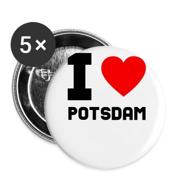 I Love Potsdam Geschenk Stadt Heimat Idee - Buttons groß 56 mm (5er Pack) - Weiß - Vorne