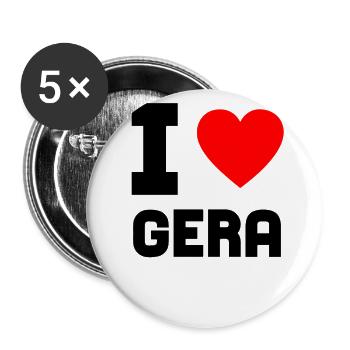 J'aime Gera ville natale idée cadeau - Lot de 5 grands badges (56 mm) - blanc - Devant