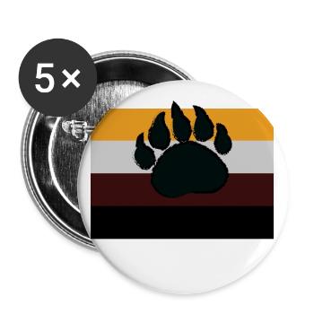 Bear Brotherhood - Gay Pride - LGBT Gift - Buttons large 2.2''/56 mm (5-pack) - white - Front