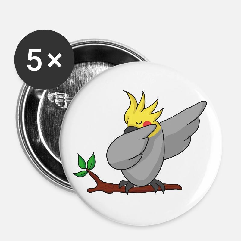 Dab cockatiel dabbing cockatiel gift - Buttons large 2.2''/56 mm (5-pack) - white