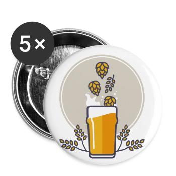 Beersplash - Buttons groß 56 mm (5er Pack) - Weiß - Vorne