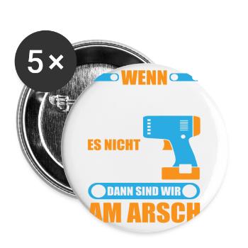 GERHARD Name Geschenk Reparatur reparieren - Buttons groß 56 mm (5er Pack) - Weiß - Vorne