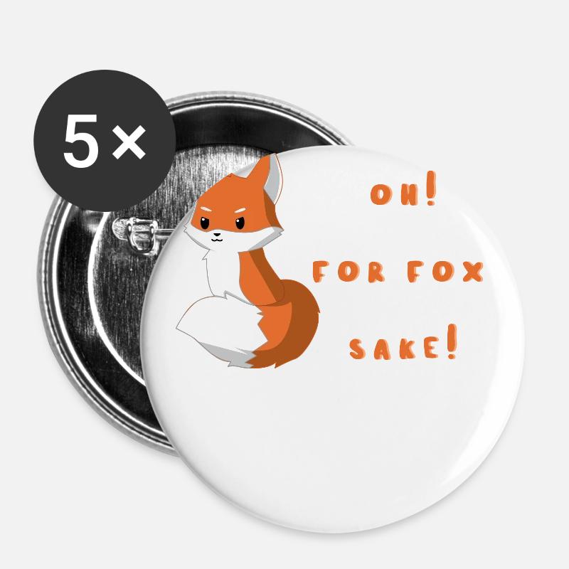 Fox - Foxes - Bon sang - Présent - Fox - Lot de 5 grands badges (56 mm) - blanc