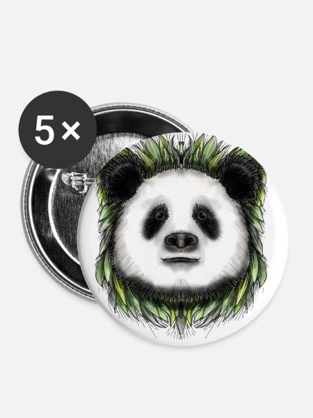 Ping Panda von Jon Ball - Buttons groß 56 mm (5er Pack) - Weiß
