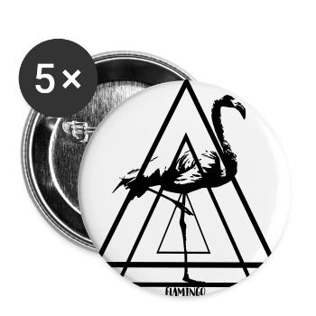 Flamingo. - Buttons groß 56 mm (5er Pack) - Weiß - Vorne