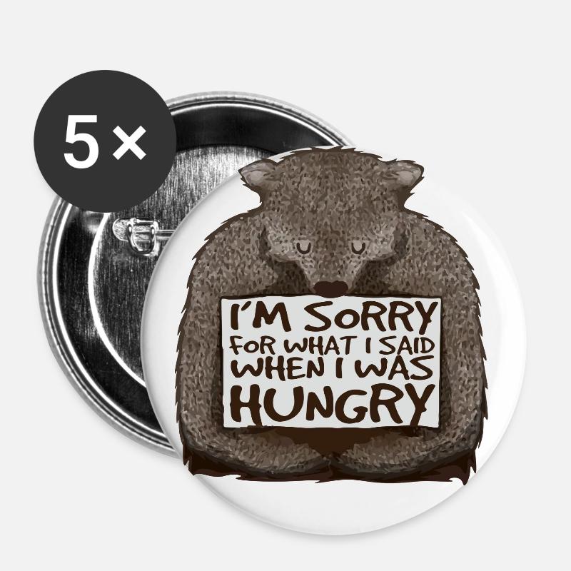 Sorry, I was hungry. - Buttons large 2.2''/56 mm (5-pack) - white