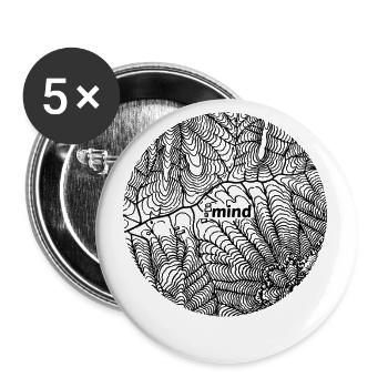 Tee-Baum Mind Map - Buttons groß 56 mm (5er Pack) - Weiß - Vorne