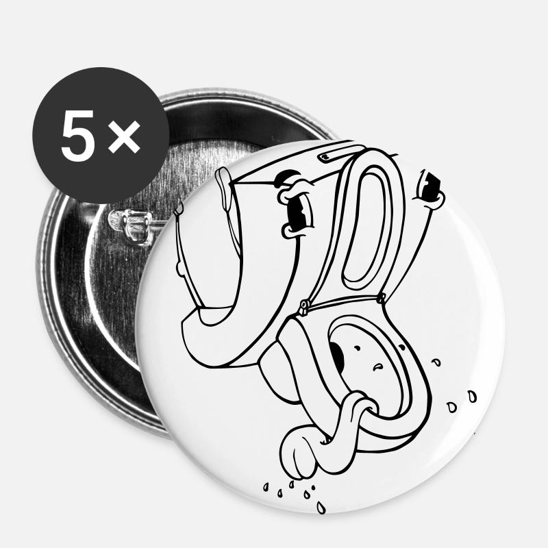 Crazy Toilet - Buttons large 2.2''/56 mm (5-pack) - white