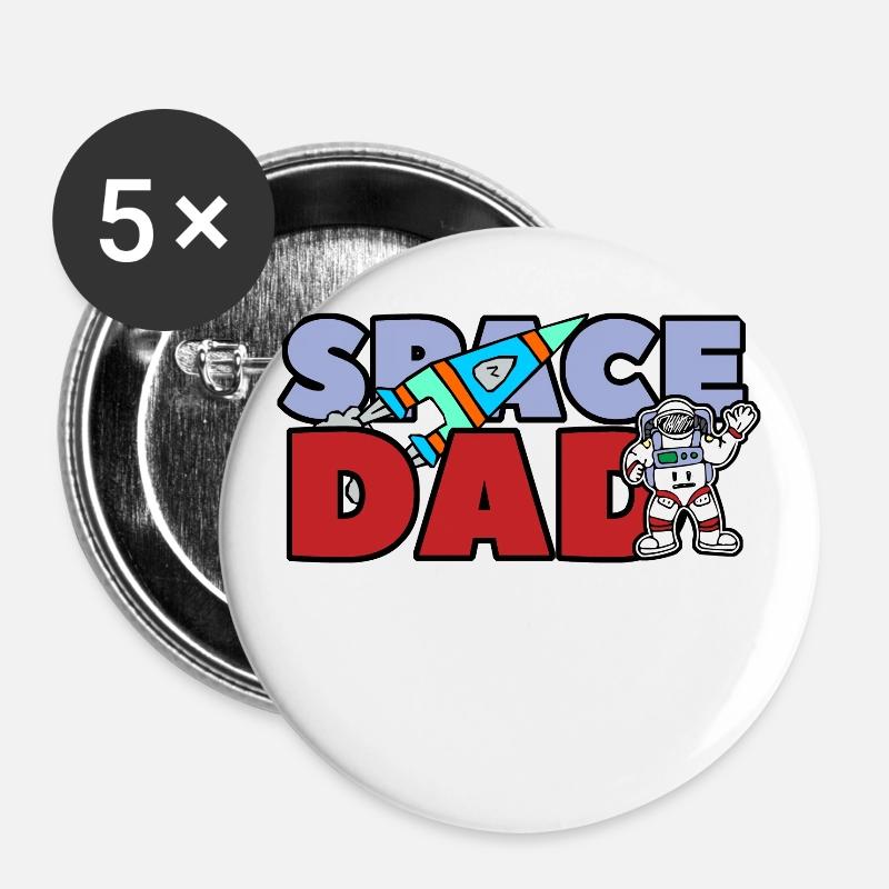SPACE DAD - Buttons large 2.2''/56 mm (5-pack) - white