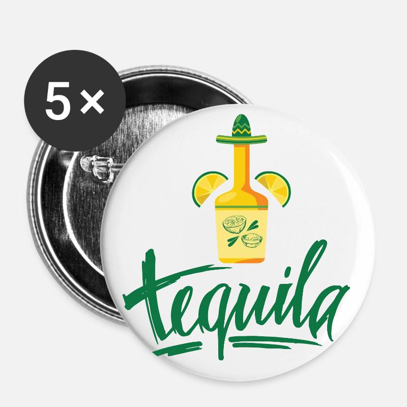 Tequila gift idea - Buttons large 2.2''/56 mm (5-pack) - white