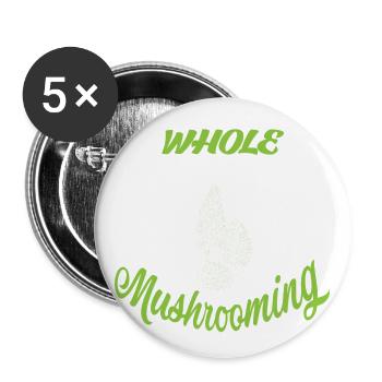 Pilze sammeln im Wald - Buttons groß 56 mm (5er Pack) - Weiß - Vorne