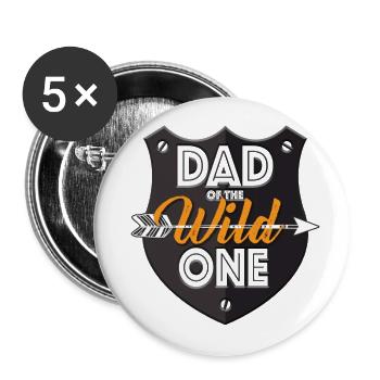Father of the Wild - Gift - Buttons large 2.2''/56 mm (5-pack) - white - Front