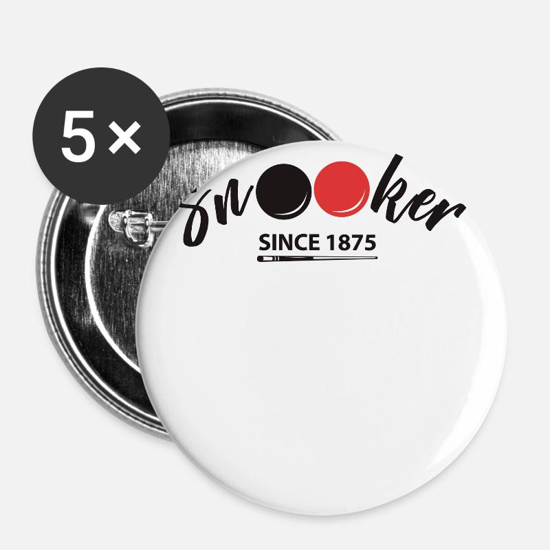 Snooker Since 1875 - Buttons groß 56 mm (5er Pack) - Weiß