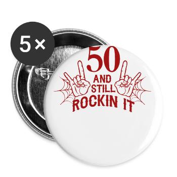 50th and Still Rockin Graphic Design - Buttons large 2.2''/56 mm (5-pack) - white - Front