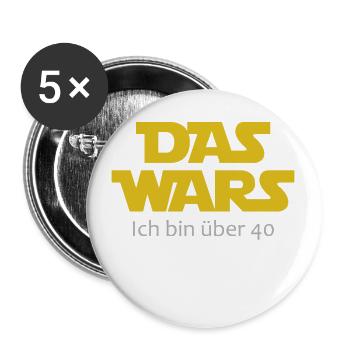 Das wars! Ich bin über 40. Geburtstag Geschenk - Buttons groß 56 mm (5er Pack) - Weiß - Vorne