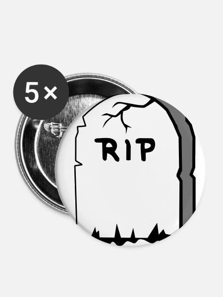 Gravestone - Buttons large 2.2''/56 mm (5-pack) - white