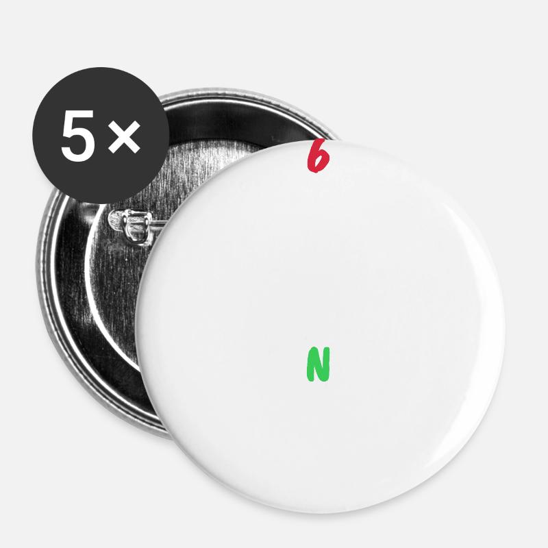 1N23456 Motorcycle Gear Shift Racing Gift - Buttons large 2.2''/56 mm (5-pack) - white