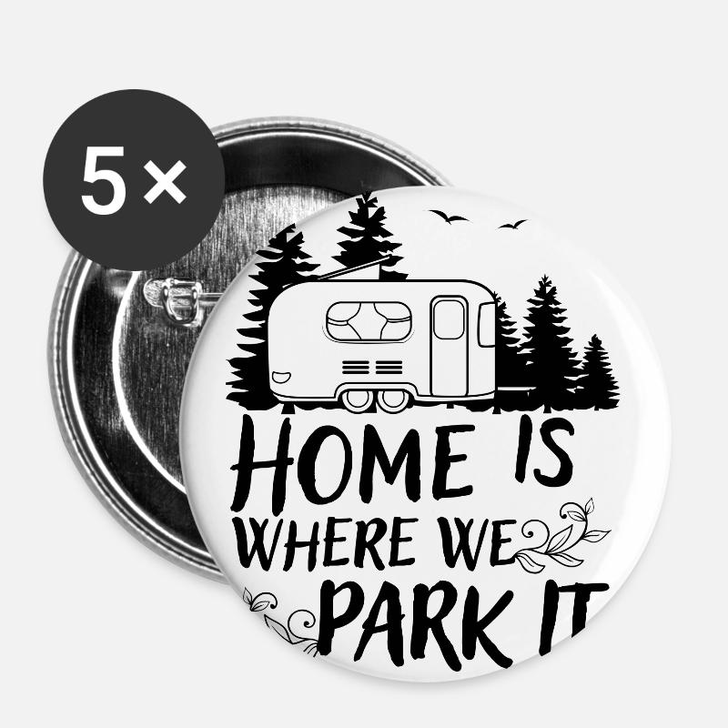 Camper camping camping gift caravan saying - Buttons large 2.2''/56 mm (5-pack) - white