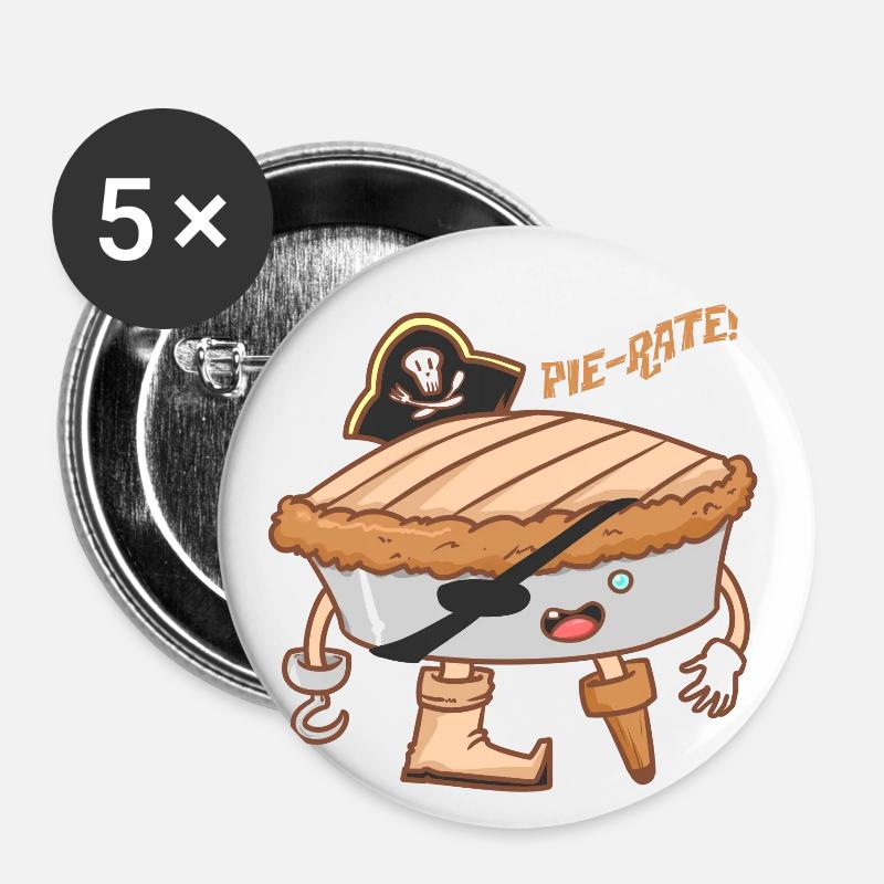 Pie-rate! Pirate cake - biscuit - Buttons large 2.2''/56 mm (5-pack) - white