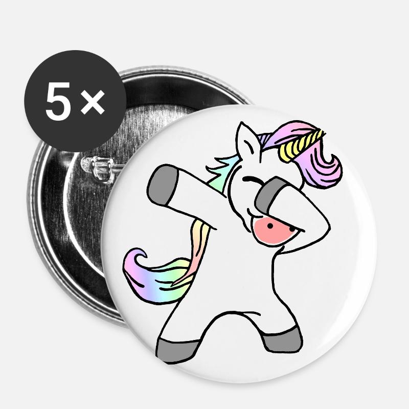 Dab Dance Dabbing Unicorn Dancing Unicorn - Buttons large 2.2''/56 mm (5-pack) - white