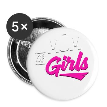 Mère de cadeau de fille T-shirt de fête des mères - Lot de 5 grands badges (56 mm) - blanc - Devant