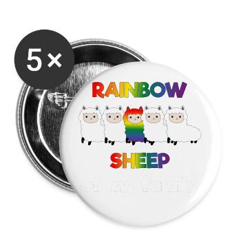 LGBT Gay Gay Lesbian Lesbian Fun Support Pride - Buttons large 2.2''/56 mm (5-pack) - white - Front